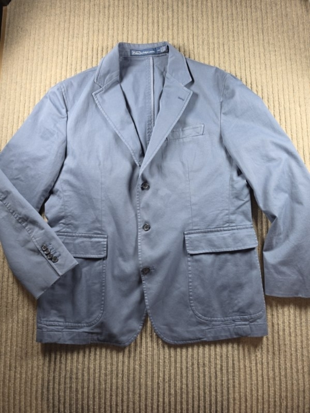 Polo Ralph Lauren Slate Blue Soft Chino Single Breasted Two-Button Blazer $248